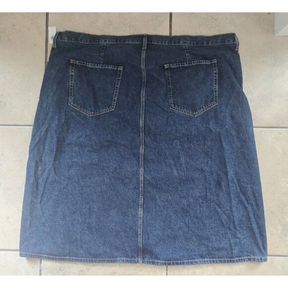 Old Navy Button Front A-line Cotton High Rise Denim Jean Skirt Plus Size 28 4X - Picture 10 of 12